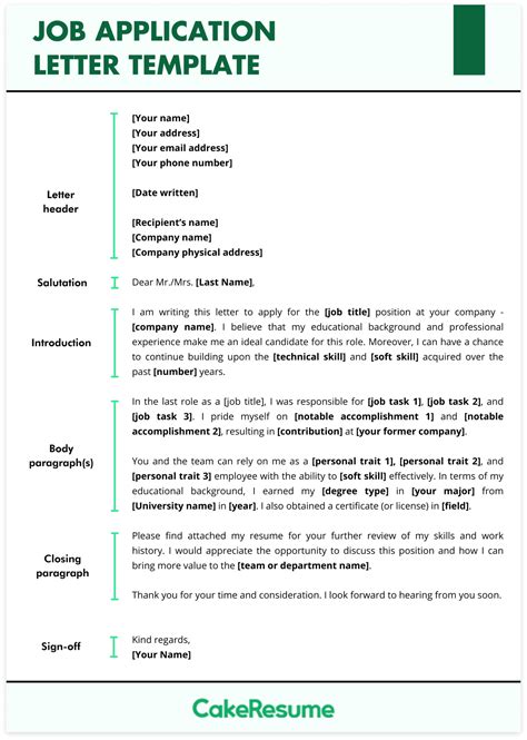 Job Application Letter Sample Format