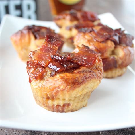 Maple Candied Bacon Bread Pudding Muffins