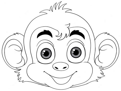 Premium Vector | Monkey cartoon character outline for coloring