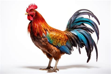 Premium AI Image | Majestic colorful rooster showcasing vibrant ...