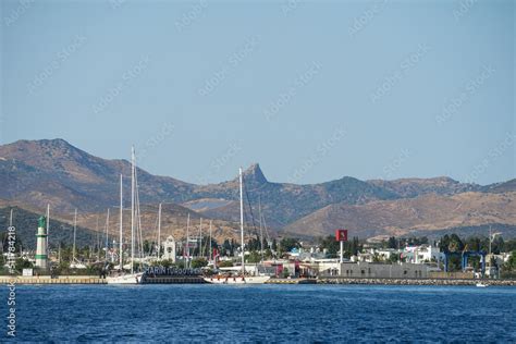 View of entrance to D-Marin (Dmarin) Turgutreis flagship marina is ...