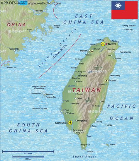 Map of Taiwan (Country) | Welt-Atlas.de