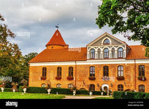 Manor Castle Facade and Garden Landscape Stock Photo - Alamy