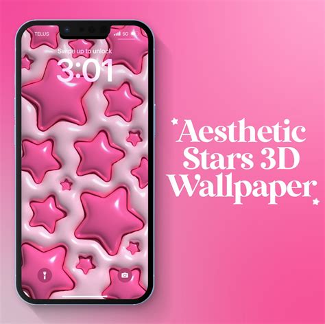 3D STARS PATTERN Aesthetic Wallpaper for Mobile Pillow iPhone Wallpaper Lock Screen Digital ...