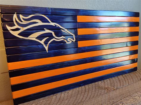 Denver Broncos Wood Flag | Etsy