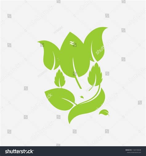 Lord Ganesha Create Leaf Stock Vector (Royalty Free) 1160150638 ...