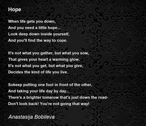 Hope by Anastasija Bobileva - Hope Poem