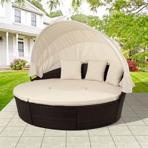 Buy XD Designs Patio Furniture Round Outdoor Sectional Sofa Set, Rattan ...