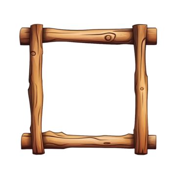 Cartoon Simple Wooden Stick Square Border, Wood, Wooden Stick, Branch ...