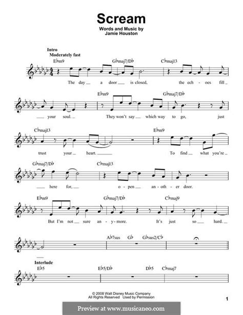 Scream (High School Musical 3) by J. Houston - sheet music on MusicaNeo