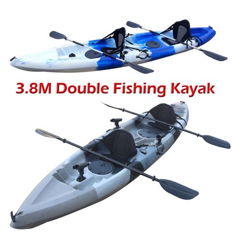 3.8M Kayak Double Seats Sit-On Canoe Fishing Rod Holders for sale from ...