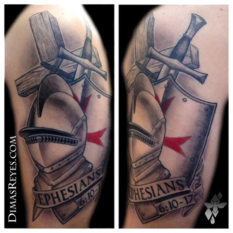 Black and Grey Armor of God tattoo by Dimas Reyes: TattooNOW