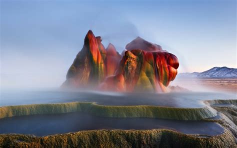 Download Nevada Walshou Colors Geyser Nature Fly Geyser HD Wallpaper