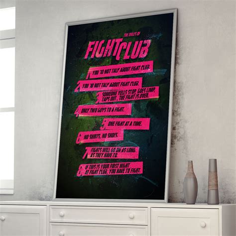 Fight Club Rules (17"H x 11"W x 0.1"D) - Pop Culture Classics - Touch ...