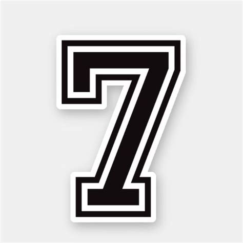 Number seven 7 sports college font sticker | Zazzle.com in 2021 ...