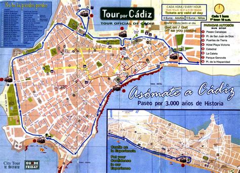 Easter in Iberia- ms Black Watch - Fred Olsen Cruise Lines - 28 Mar to 7 Apr 2002 Map of Cadiz