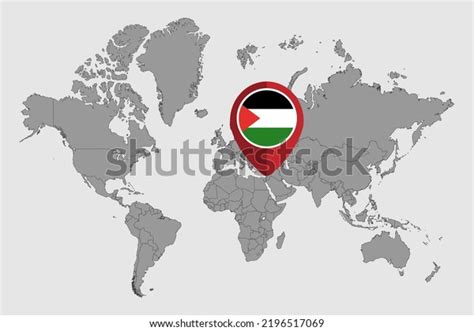 Pin Map Palestine Flag On World Stock Vector (Royalty Free) 2196517069 ...