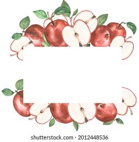 Apple Clipart Watercolor Red Apple Frame Stock Illustration 2012448536 ...