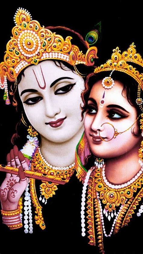 Radha Krishna , Painting, Black Background HD phone wallpaper | Pxfuel