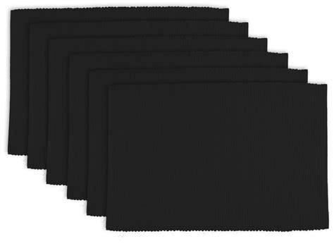 Set of 6 Black Ribbed Placemats 19” x 13" - Walmart.com