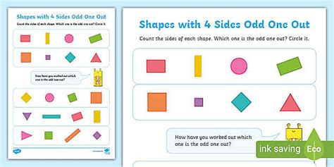 👉 Shapes with 4 Sides Odd One Out Activity (teacher made)