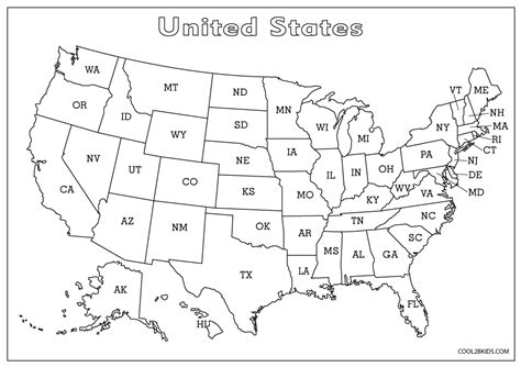 Free Printable US Map Coloring Pages For Kids, 60% OFF