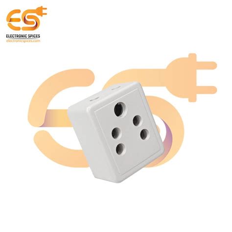 Pin Multi Plug Travel Adapter 6A Three Pin AC Socket White Color Polycarbonate Plug Socket ...