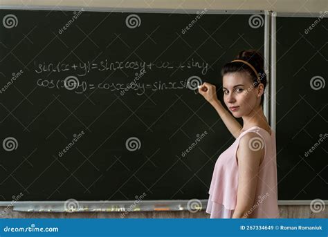 Teacher Written on the School Board Math Formulas Stock Image - Image of blackboard, class ...