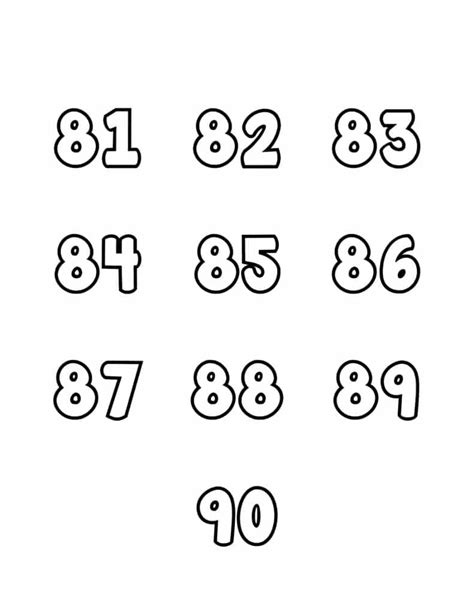 Free Printable Numbers 1 90 - Printable Templates