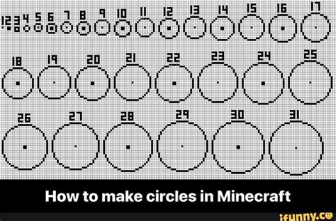 Circles in Minecraft | Minecraft circles, Minecraft circle chart, Minecraft cheats