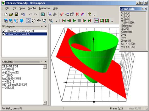 3D Grapher - plots animated 2D and 3D graphs of equations and tables