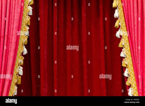 Red theater curtain background Stock Photo - Alamy