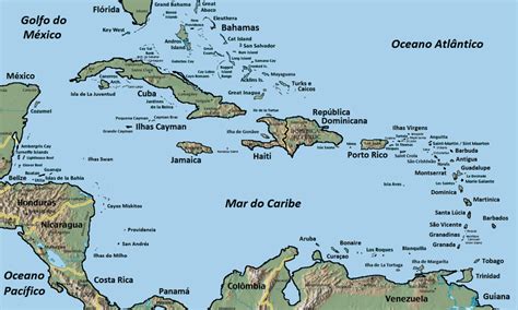 Mapas del caribe con nombres - Imagui