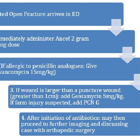 Algorithm for Open Fracture Antibiotic Algorithm for Open Fracture... | Download Scientific Diagram