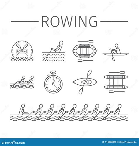 Rowing Team Logo. Vector Emblem Of Rowing Crew With Paddles. Rower ...