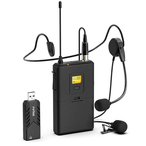 FIFINE K031B Wireless USB Computer Lapel Microphone with Headsest for | FIFINE MICROPHONE