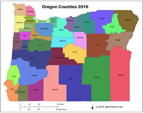 Map of Oregon Counties