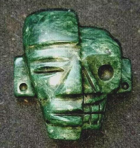 MEXICAN PRE COLUMBIAN LIFE & DEATH JADE PENDANT MAYA STONE COLLAR ...