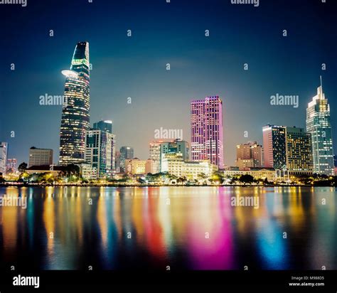 Vietnam, Ho Chi Minh City, Skyline at night Stock Photo - Alamy