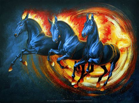 Fire horses by Anisis | Fire horse, Magical horses, Fantasy horses