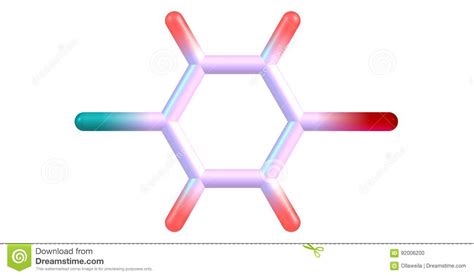 1-Bromo-4-chlorobenzene Molecular Structure Isolated on White Stock Illustration - Illustration ...