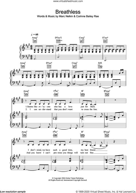 Corinne Bailey Rae: Breathless sheet music for voice, piano or guitar