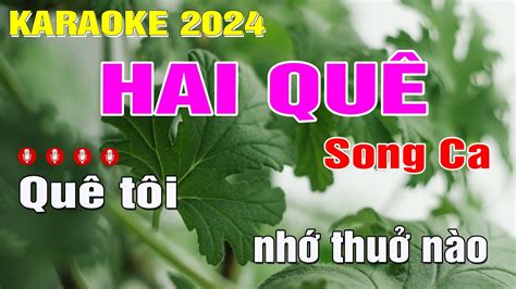 Hai Quê Karaoke Song Ca (D#m) Nhạc Sống | Trung Hiếu - YouTube