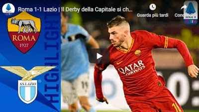 Roma - Lazio 1-1 - Gol e Highlights - Giornata 21 - Serie A TIM 2019/20 ...