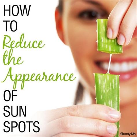 How to Reduce the Appearance of Sun Spots Skin Remedies, Natural ...