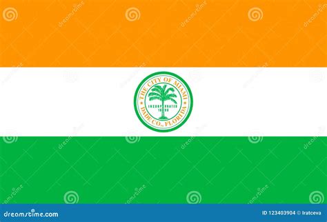 Flag of Miami City in Florida, USA Stock Photo - Image of emblem, country: 123403904