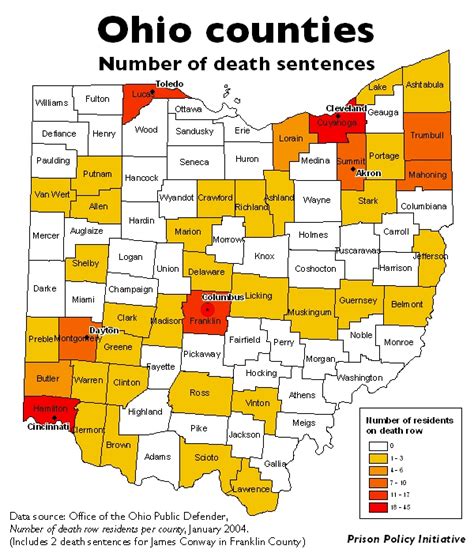 Ohio death row population by county | Prison Policy Initiative