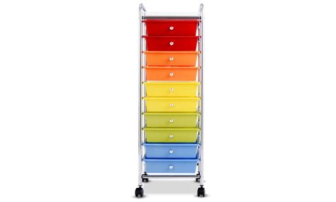 10 Drawer Rolling Organizer Cart Craft Utility Mobile Trolley Chrome | Groupon