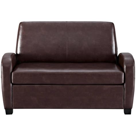 Convertible Sofa Leather Couch Twin Bed Mattress Sleeper Small Loveseat ...