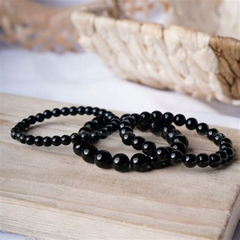 Black Obsidian Bracelet | Buy Online Black Obsidian Crystal Bracelet - Shubhanjali